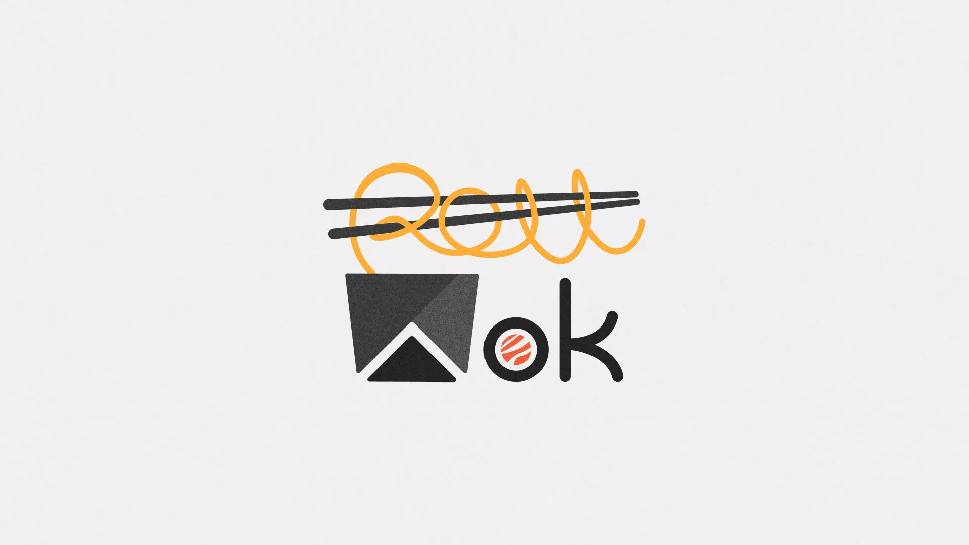 Разработка логотипа суши-бара «Roll Wok Club» в Кимовске